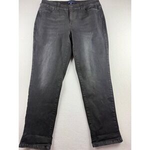 Talbots Simply Flattering Boyfriend Jeans Washed Black Denim Size 14W Straight